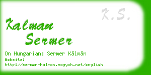 kalman sermer business card